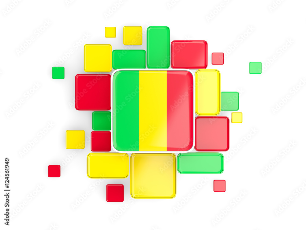 Flag of mali, mosaic background Flag of mali, mosaic background