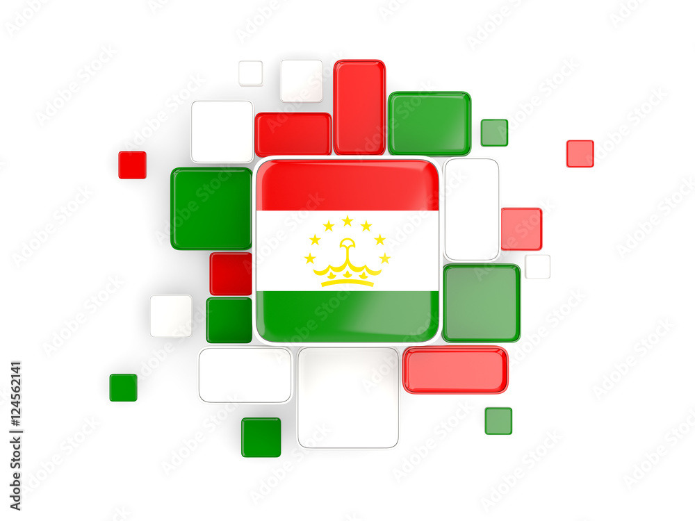 Flag of tajikistan, mosaic background