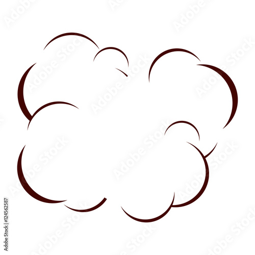 silhouette cloud callout with cumulus vector illustration