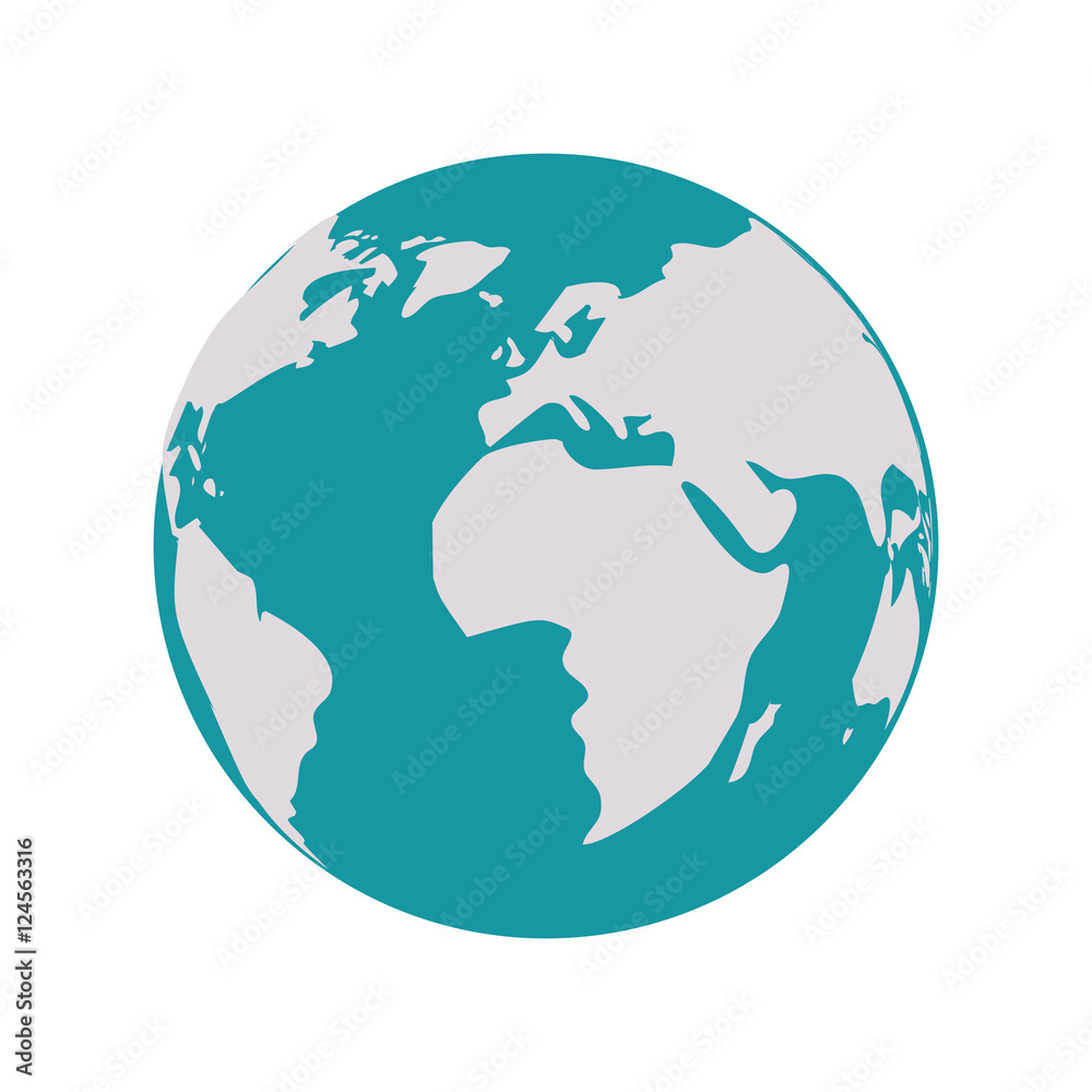 Fototapeta premium earth world map with continents vector illustration