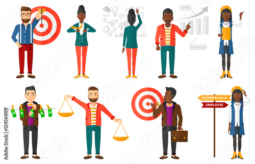 Vector set of illustrations with business people.