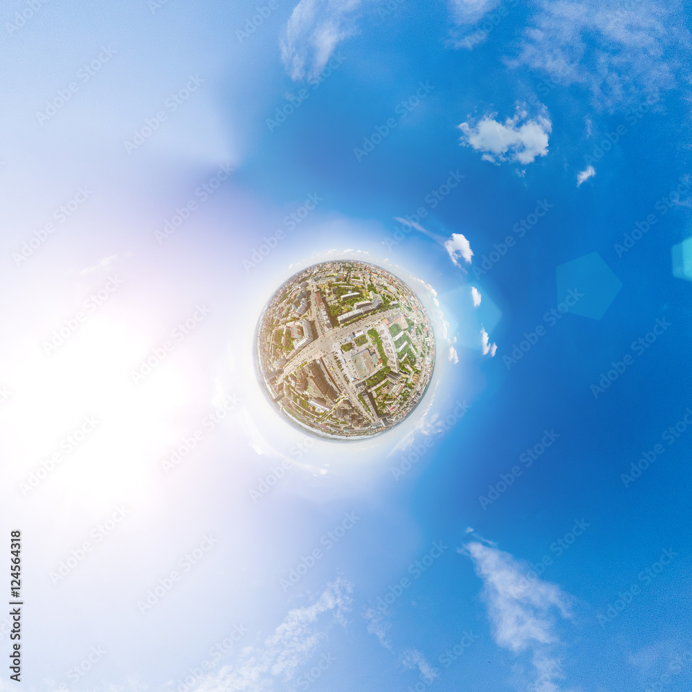 custom made wallpaper toronto digitalAerial city view with crossroads and roads, houses, buildings, parks and parking lots, bridges. Urban landscape. Copter shot. Panoramic image.