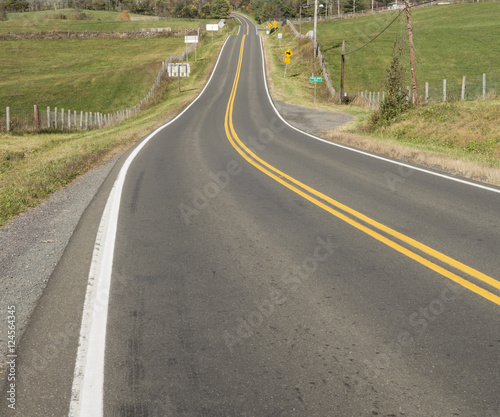Road in the countryside in Virginia, square banner size