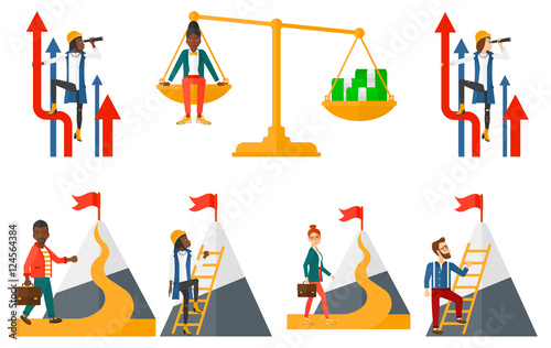 Vector set of illustrations with business people.