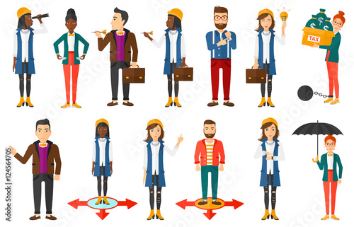 Vector set of illustrations with business people.
