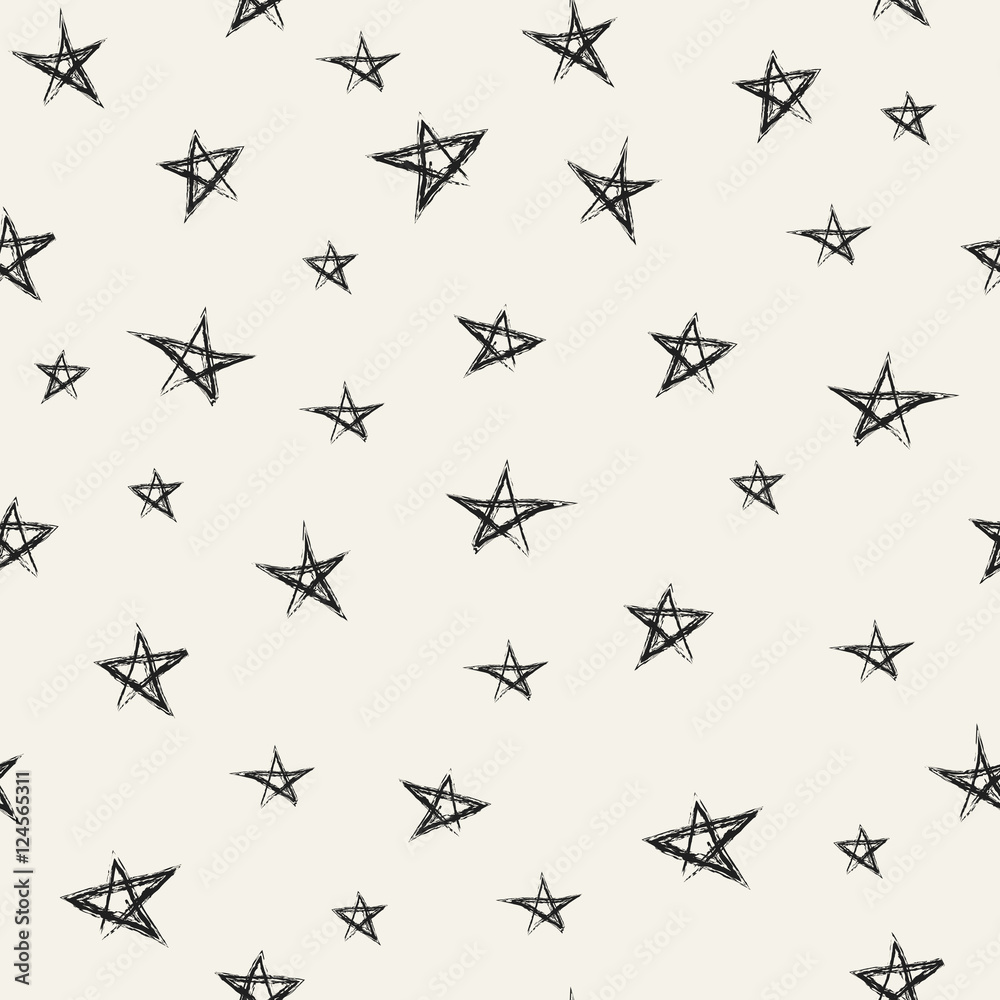 Vector seamless pattern. Dark star on a beige background Vector seamless pattern. Dark star on a beige background