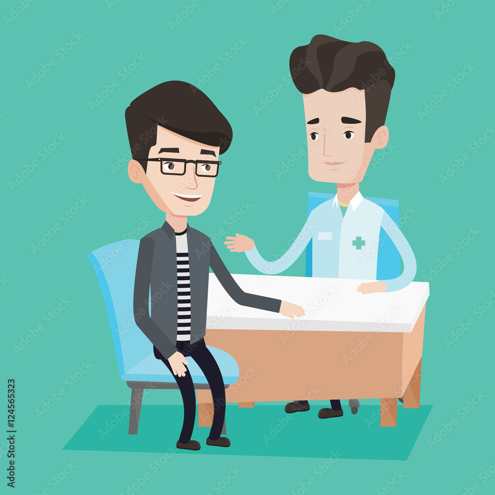 Fototapeta premium Doctor consulting male patient in office.