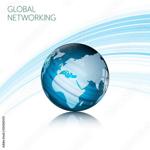 abstract global networking concept tech rectangle line movement design on white background