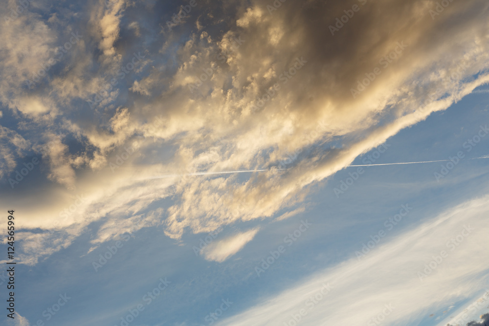 Fototapeta premium Mostly Cloudy. Anticyclone. Weather forecast.
