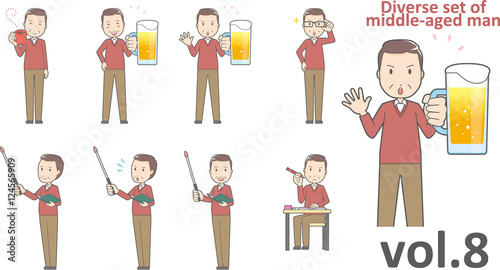 Diverse set of middle-aged man , EPS10 vector format vol.8