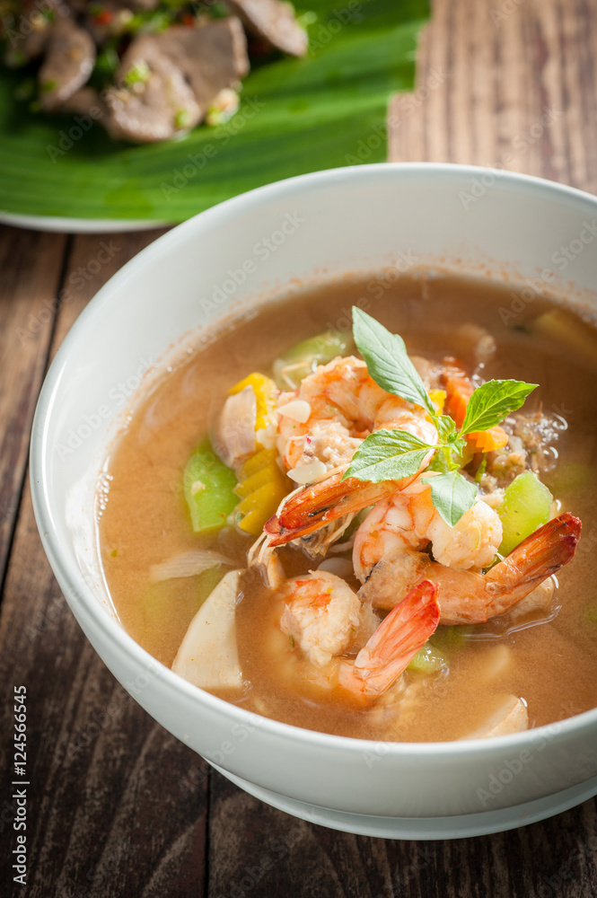 Thai Spicy Mixed Vegetable Soup with Prawns Thai Spicy Mixed Vegetable Soup with Prawns