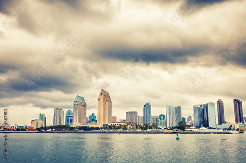 View on San Diego Downtown from the ocean © sborisov