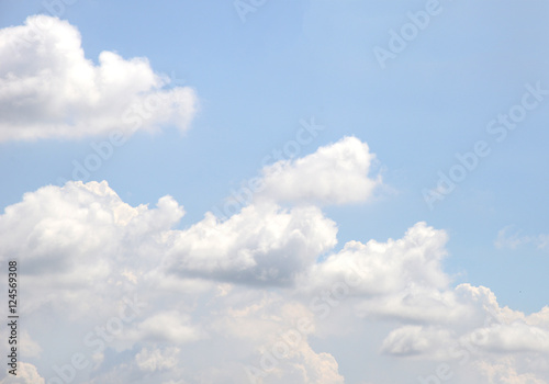 Blue sky clouds background. Soft white cloud on sky. © aimy27feb