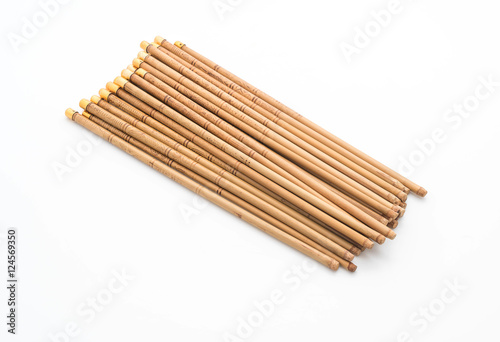 bamboo chopsticks on white