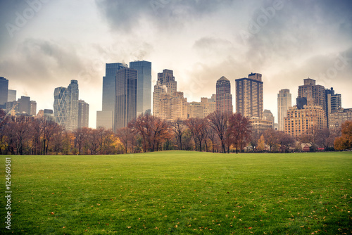 Photography Central park at rainy day, New York City, USA