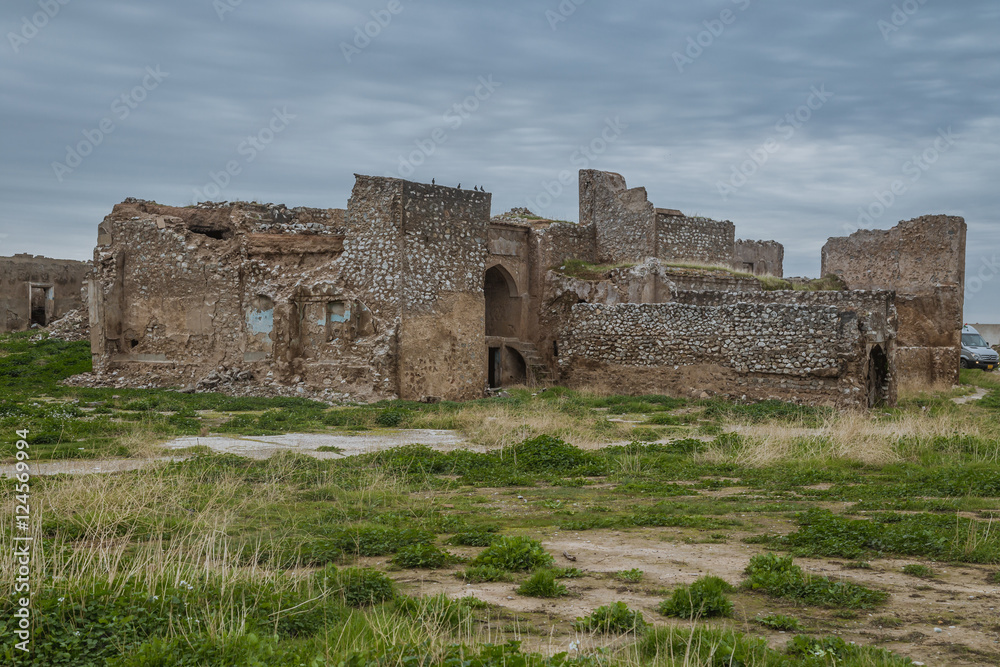 Ruins of abandoned builfing in Kirkuk city in Iraq