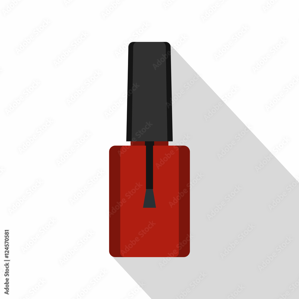 Red nail polish bottle icon. Flat illustration of red nail polish bottle vector icon for web Red nail polish bottle icon. Flat illustration of red nail polish bottle vector icon for web