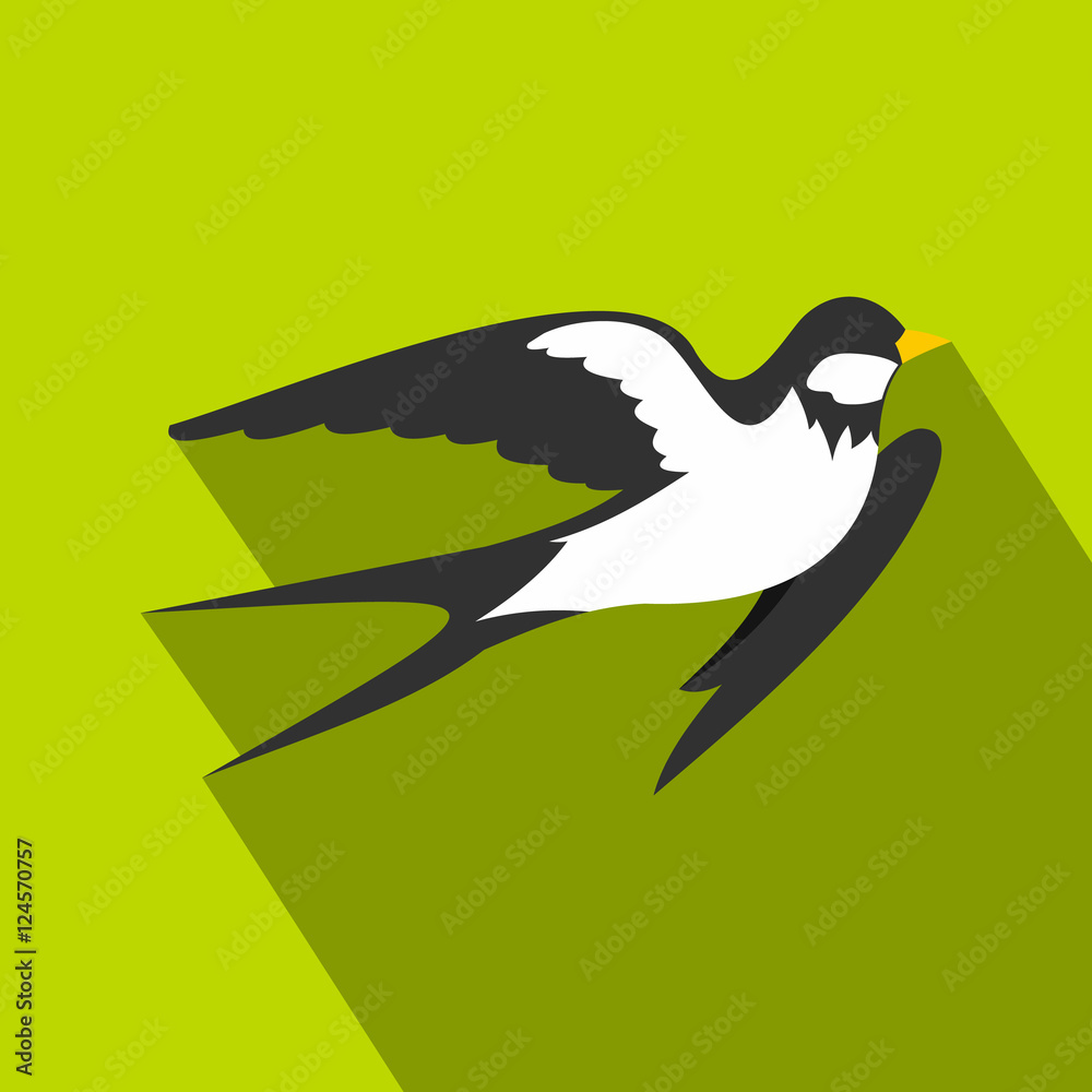 Swallow icon. Flat illustration of swallow vector icon for web isolated on lime background Swallow icon. Flat illustration of swallow vector icon for web isolated on lime background