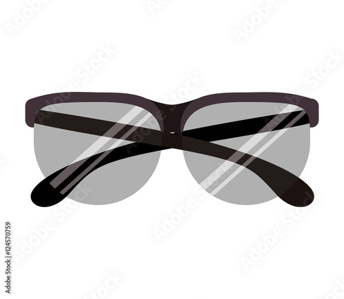 graphic with rimless glasses circular vector illustration