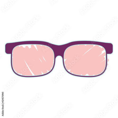graphic with rimless glasses oval colored vector illustration