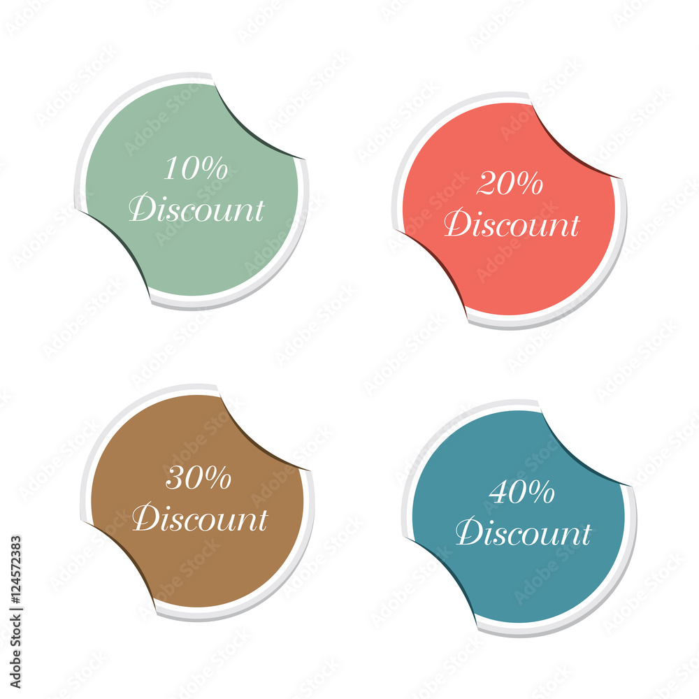 percent discount sign icon Special offer label. Round stickers 