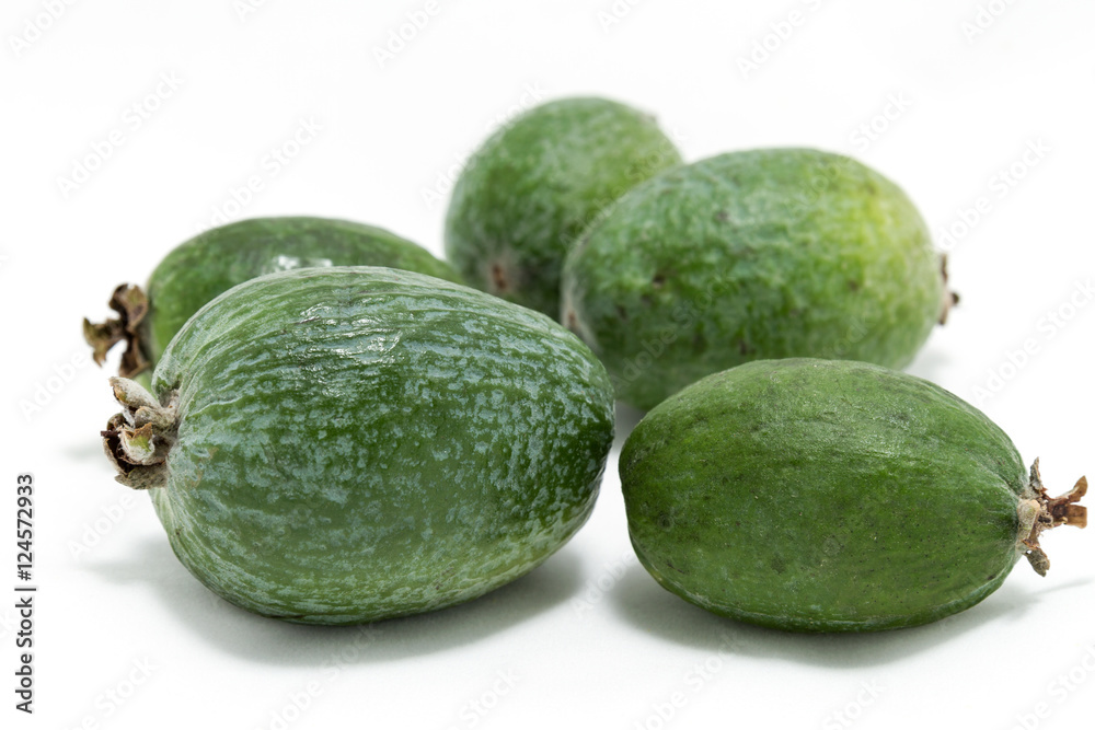 Large ripe and green colour fruit feijoa. The organic healthy product for gourmet Large ripe and green colour fruit feijoa. The organic healthy product for gourmet