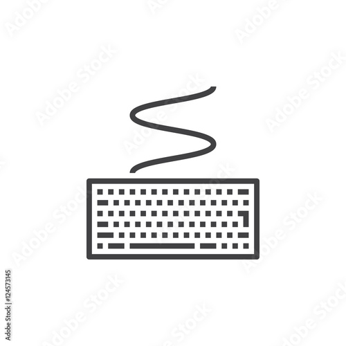 Computer keyboard line icon, outline vector sign, linear pictogram isolated on white. logo illustration