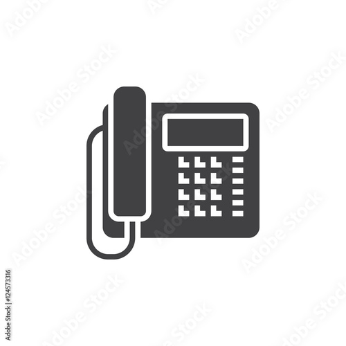 Office phone icon vector, telephone solid logo illustration, pictogram isolated on white