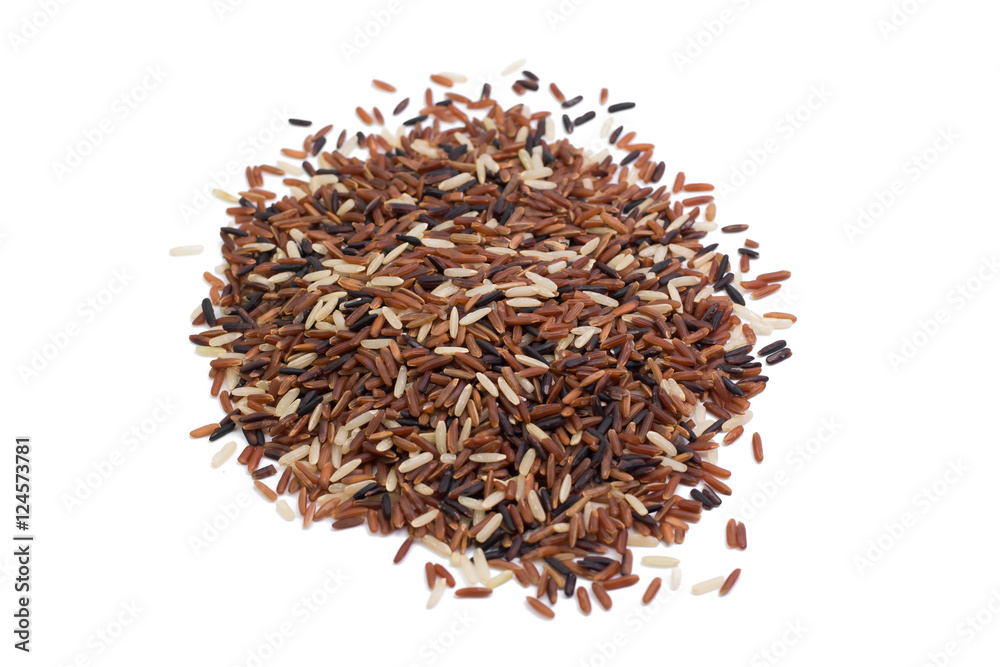 pile of brown rice isolated on white pile of brown rice isolated on white