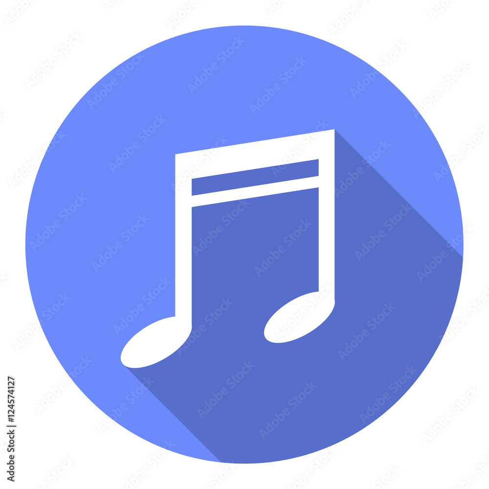 Music Note Flat Icon. A vector flat icon of a musical note. Music Note Flat Icon. A vector flat icon of a musical note.