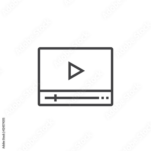 Video player line icon, outline vector logo illustration, linear pictogram isolated on white
