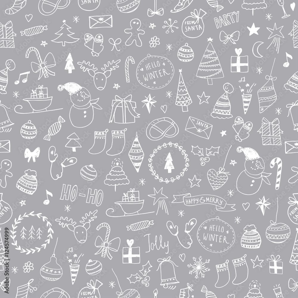 Sketchy Christmas seamless pattern Sketchy Christmas seamless pattern