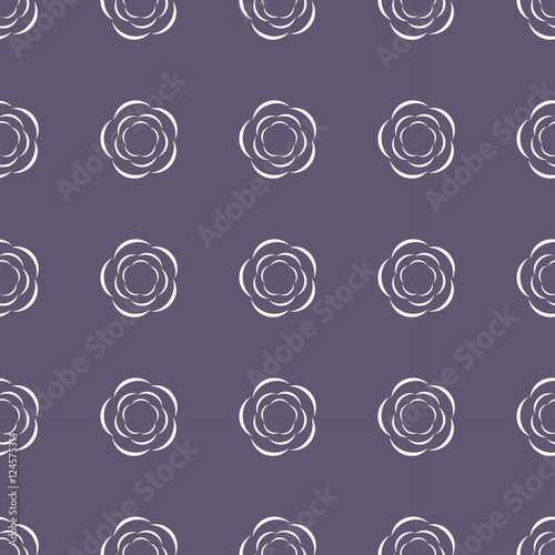 Cute white flower seamless patter on a purple background.