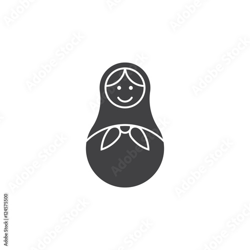 Russian nesting doll icon vector, Matryoshka solid logo illustration, pictogram isolated on white