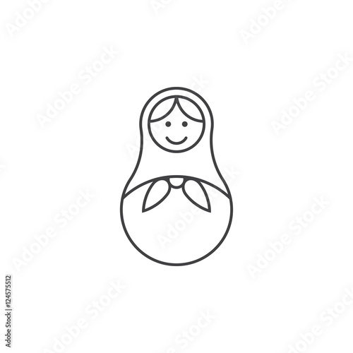 Russian nesting doll line icon, Matryoshka outline vector logo illustration, linear pictogram isolated on white