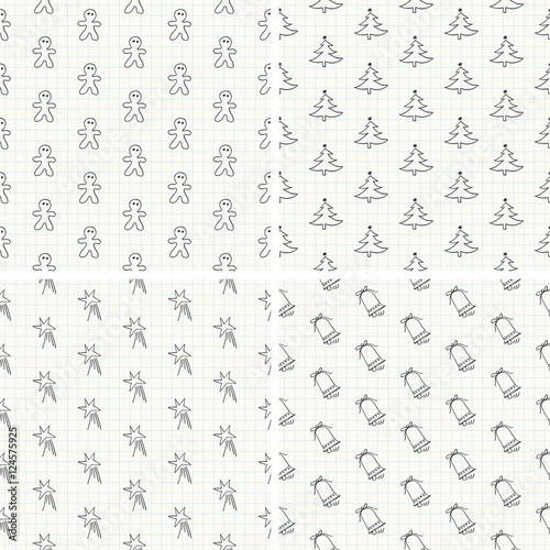 Hand Drawn Christmas Seamless Pattern Collection