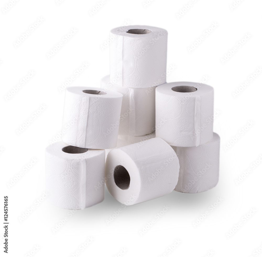 simple roll of toilet papers on the white simple roll of toilet papers on the white