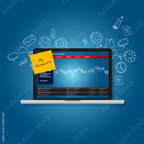 password on sticky notes in screen security log-in management software