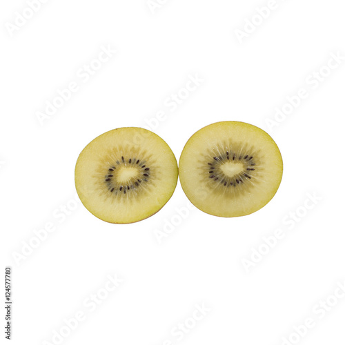Gold kiwi fruit isolated on a white background