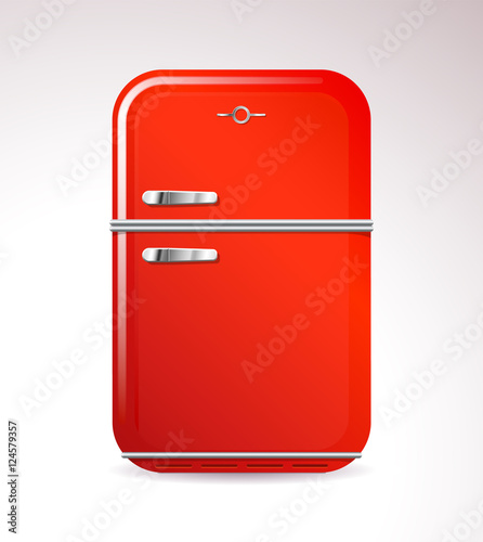 Red retro design household refrigerator