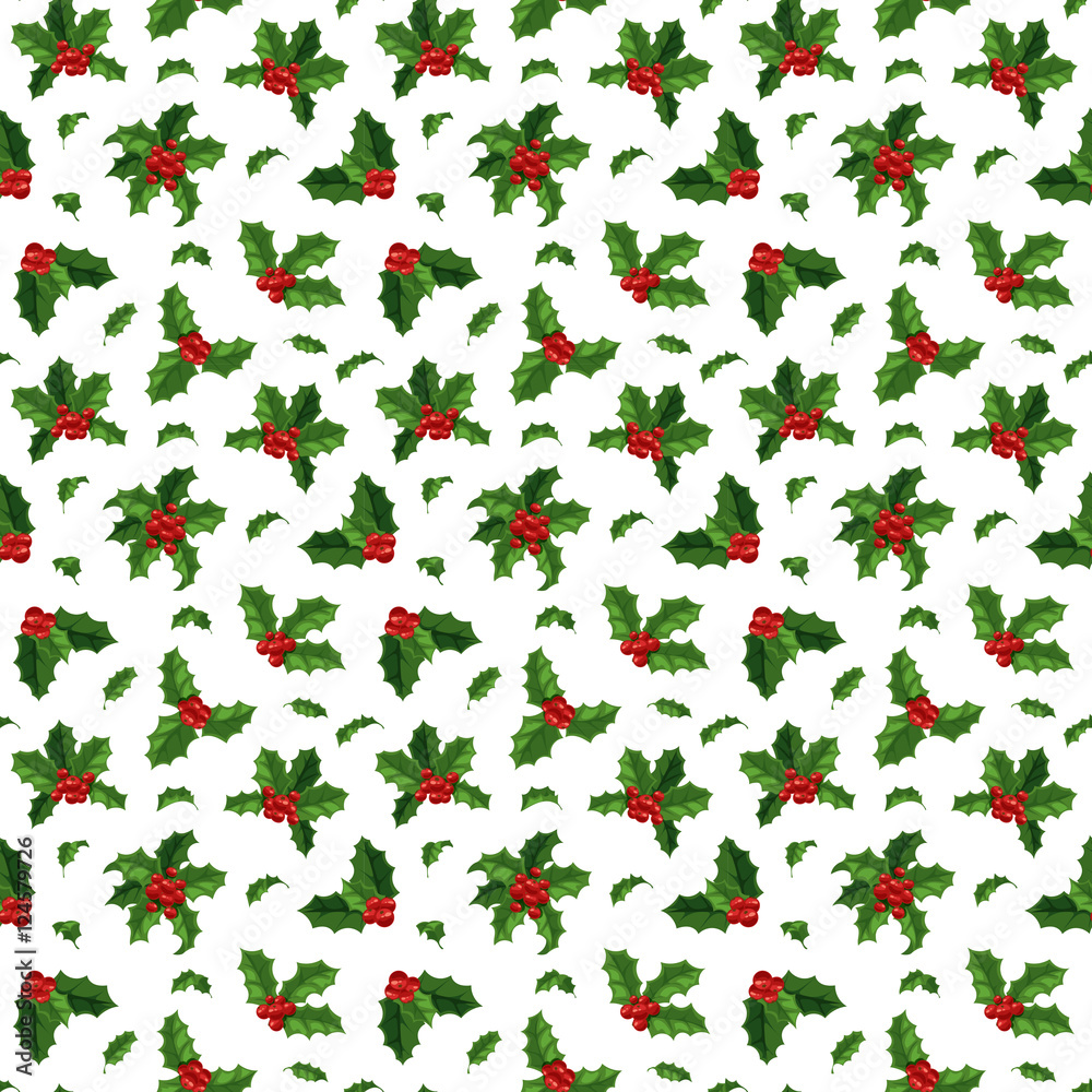 Christmas berry decoration seamless pattern Christmas berry decoration seamless pattern