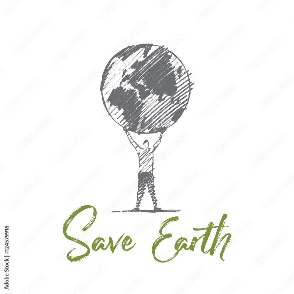 Illustration save earth globe hands hi-res stock photography and images -  Alamy