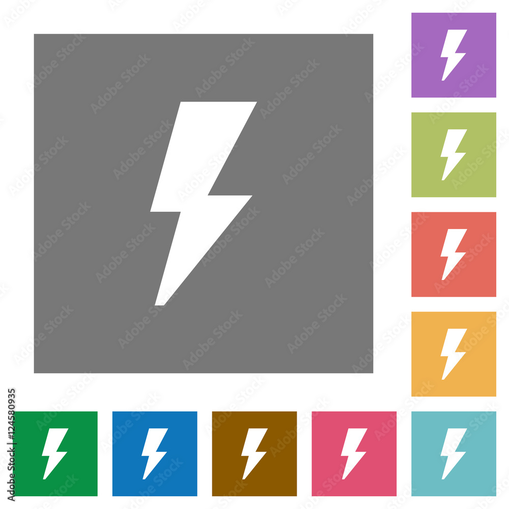 Flash square flat icons Flash square flat icons