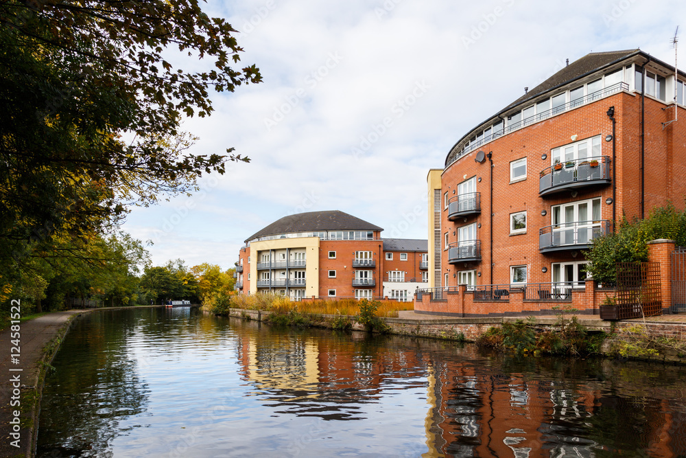 Apartments by the waterside at Nottingham canal.
