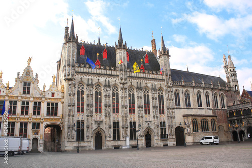 Tower hall (Stadhuis van Brugge) in Bruges, Belgium