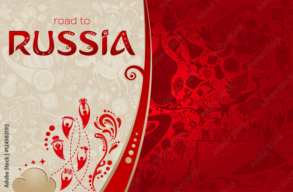 Naklejka premium Russian red background, vector illustration