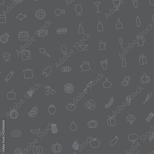 Seamless background pattern for food and drinks