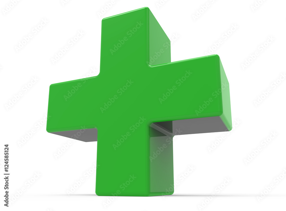 Fototapeta premium green plus sign