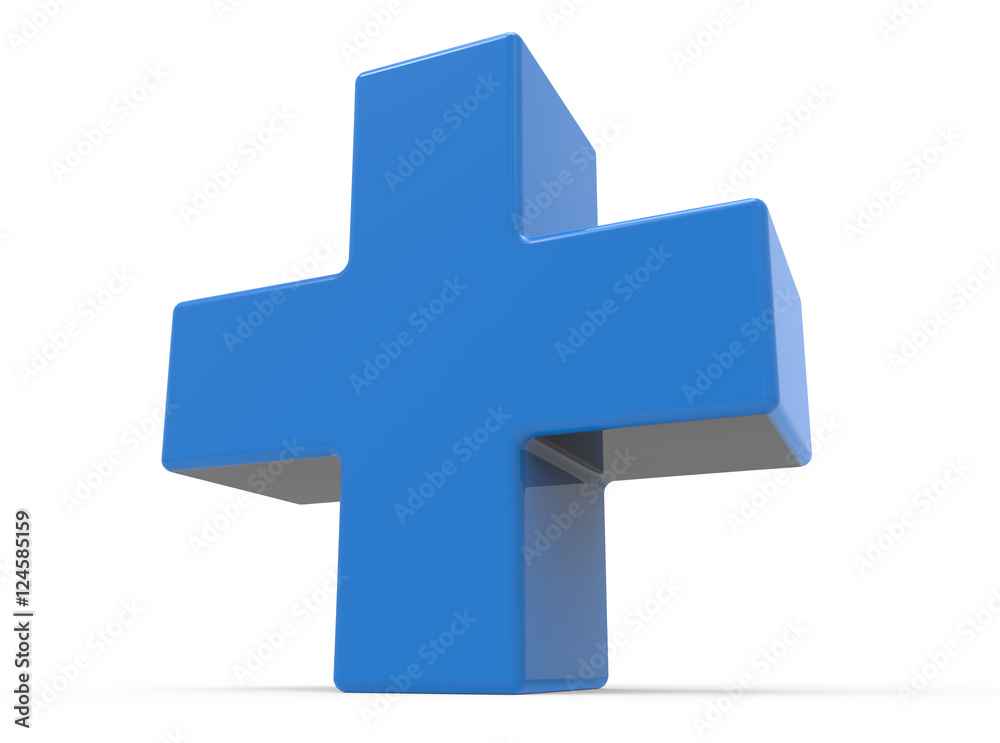 Obraz premium blue plus sign