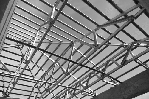 Structure of steel roof.